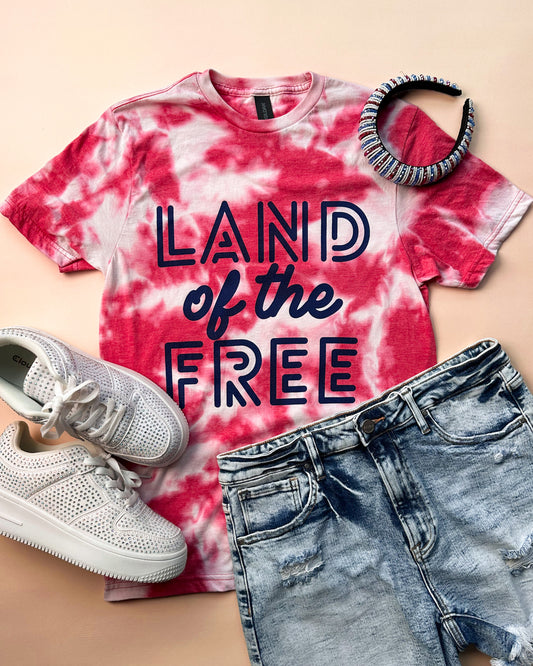 Land of The Free Bleached Graphic Tee