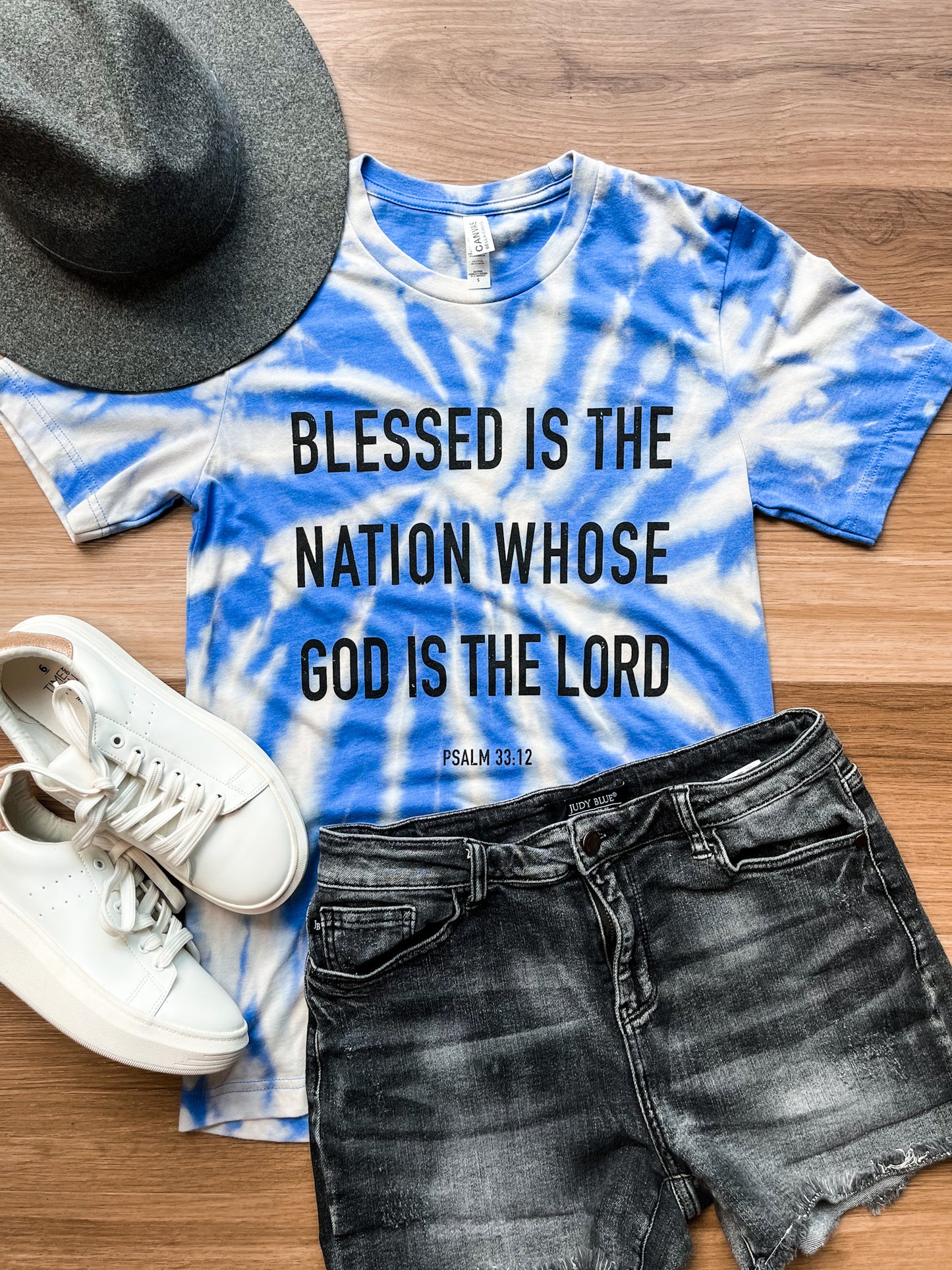 Blessed is The Nation Bleached Graphic Tee