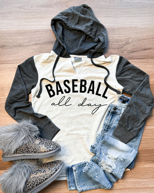 Baseball All Day Hooded Lightweight Pullover