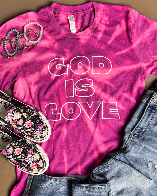 God Is Love Bleached Graphic Tee