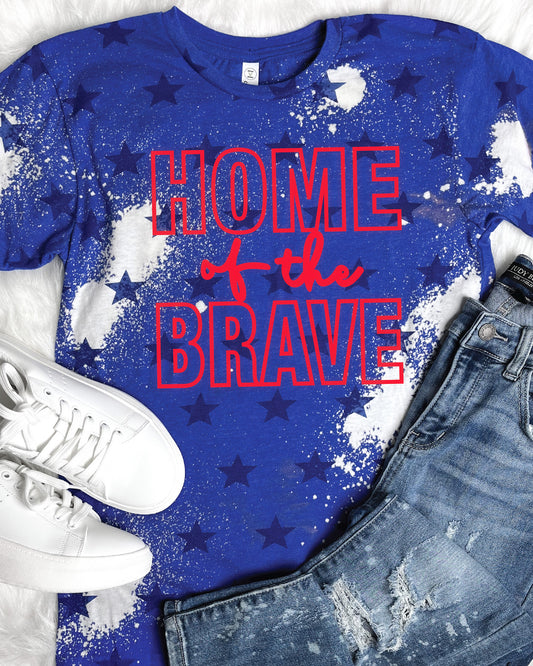 Home Of The Brave Bleached Graphic Tee