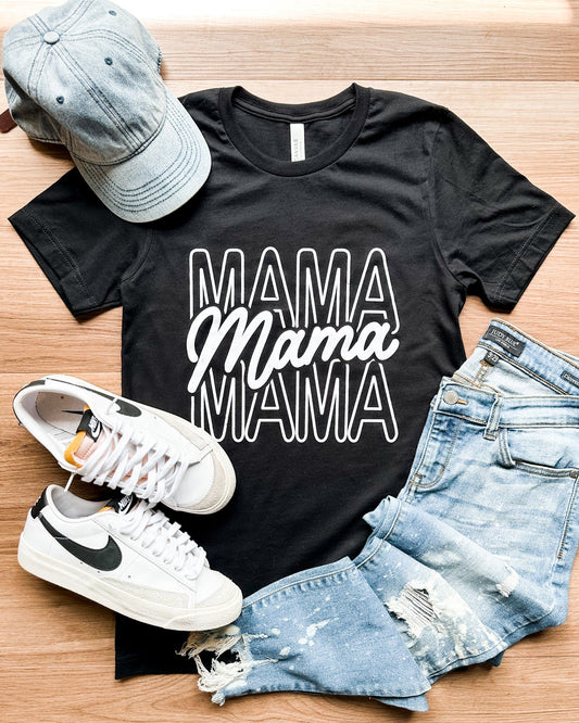 Mama Stacked Crew Neck Graphic Tee
