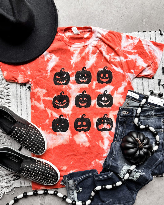 Pumpkin Party Bleached Tultex Graphic Tee