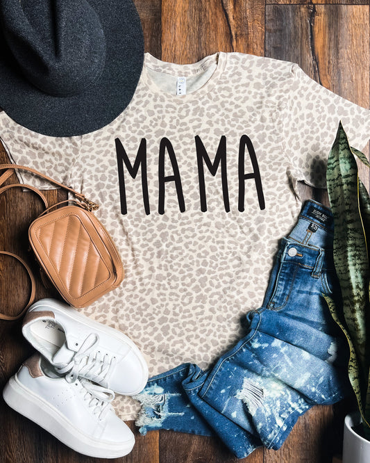 Mama Natural Leopard Graphic Tee