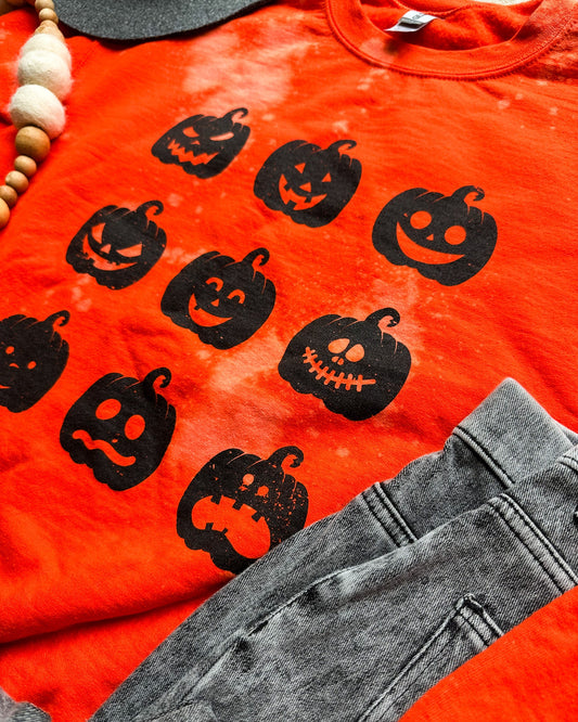 Pumpkin Party Bleached Sweatshirt