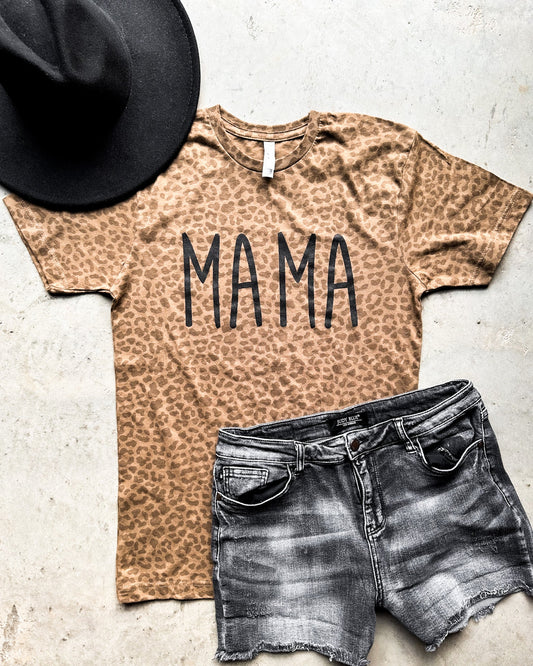 Mama Brown Leopard Graphic Tee