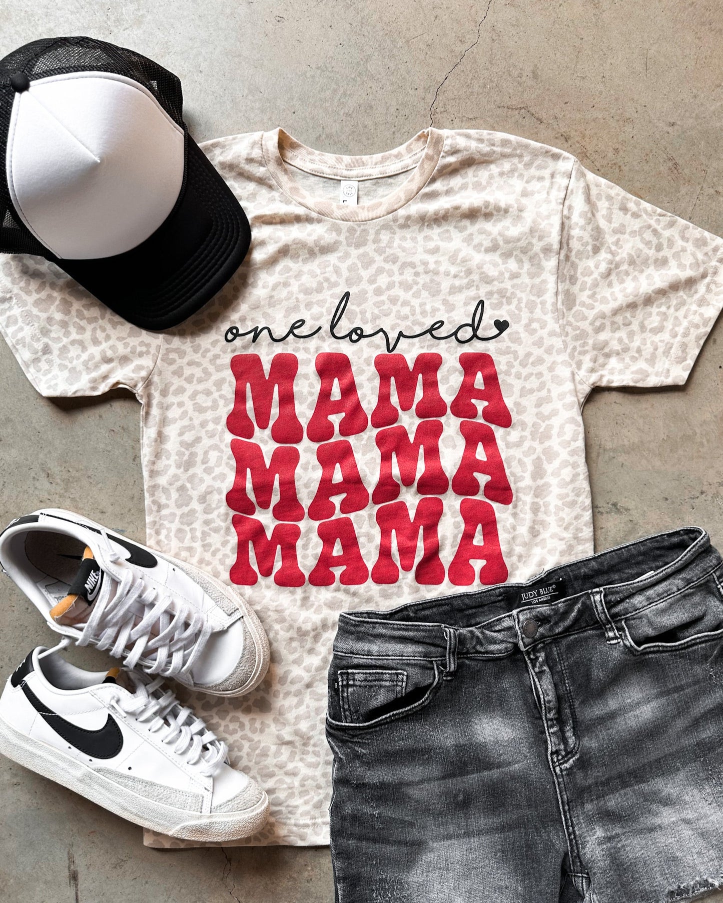 One Loved Mama Leopard Graphic Tee