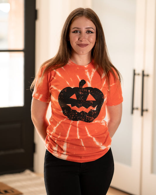 Distressed Pumpkin Bleached Tultex Graphic Tee